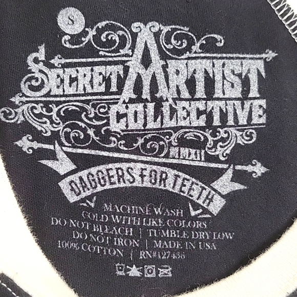 Secret Artist Collective 3/4 Sleeve T-Shirt Size S - Picture 7 of 8